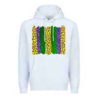 White mardi gras leopard brushstrokes Premium Hoodie - AdoDesignShop