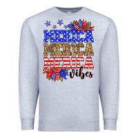 Heather Grey Merica merica merica vibes Premium Sweatshirt - Neo Western