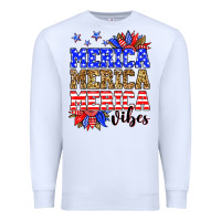White Merica merica merica vibes Premium Sweatshirt - Neo Western