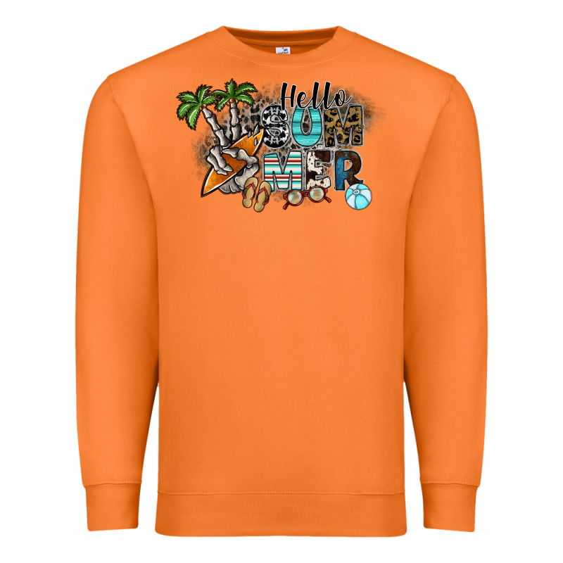 Hello Summer Premium Sweatshirt by SublimationCraftShop | Teevron