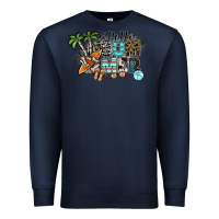 Navy hello summer Premium Sweatshirt - SublimationCraftShop