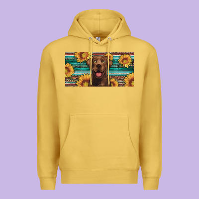 Western Chocolate Labrador License Plate Premium Hoodie Designed By Artiststas