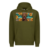 Army Green western chocolate labrador license plate Premium Hoodie - Artiststas
