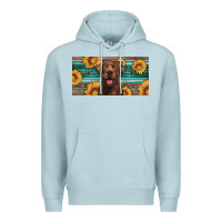 Blue Mist western chocolate labrador license plate Premium Hoodie - Artiststas