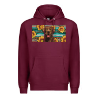 Burgundy western chocolate labrador license plate Premium Hoodie - Artiststas