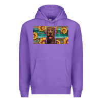 Purple western chocolate labrador license plate Premium Hoodie - Artiststas
