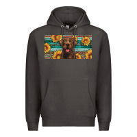Smoke western chocolate labrador license plate Premium Hoodie - Artiststas