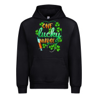 Black st.patricks one lucky nurse Urban Hoodie - BarkalooDesign