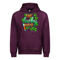 Mauve Wine st.patricks one lucky nurse Urban Hoodie - BarkalooDesign