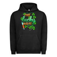 Pigment Black st.patricks one lucky nurse Urban Hoodie - BarkalooDesign