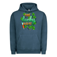 Pigment Midnight Navy st.patricks one lucky nurse Urban Hoodie - BarkalooDesign