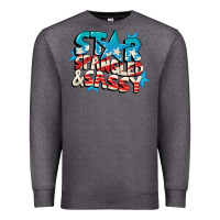 Charcoal Heather Star spangled and sassy 4th of july Premium Sweatshirt - CowGirlArtShop