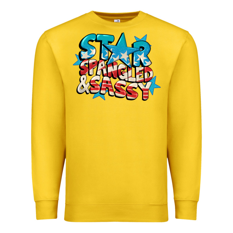 Star Spangled And Sassy 4th Of July Premium Sweatshirt by CowGirlArtShop | Teevron