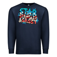 Navy Star spangled and sassy 4th of july Premium Sweatshirt - CowGirlArtShop