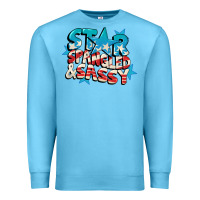 Ocean Blue Star spangled and sassy 4th of july Premium Sweatshirt - CowGirlArtShop