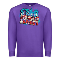 Purple Star spangled and sassy 4th of july Premium Sweatshirt - CowGirlArtShop