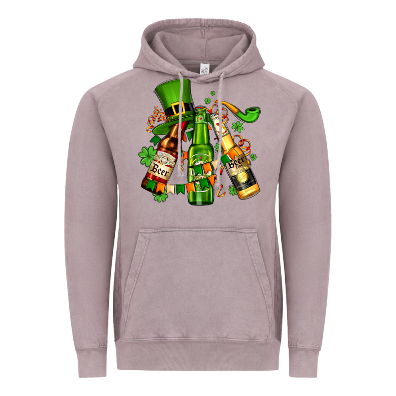 St Patrick's Beers Flags And Hat Vintage Hoodie by AdoDesignShop | Teevron