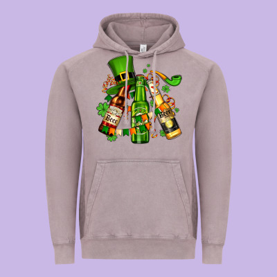 St Patrick's Beers Flags And Hat Vintage Hoodie Designed By Adodesignshop