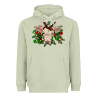 Matcha Christmas charolais calf Heavyweight Hoodie - RanaPortraitStore
