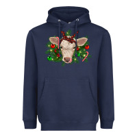 Navy Christmas charolais calf Heavyweight Hoodie - RanaPortraitStore