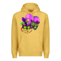 Antique Gold mardi gras heart and mask Premium Hoodie - AdoDesignShop
