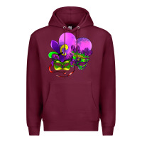 Burgundy mardi gras heart and mask Premium Hoodie - AdoDesignShop
