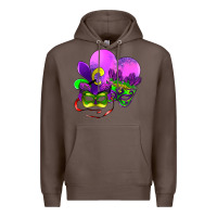 Coffee mardi gras heart and mask Premium Hoodie - AdoDesignShop