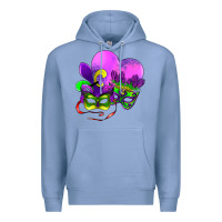 Colony Blue mardi gras heart and mask Premium Hoodie - AdoDesignShop