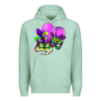 Seafoam mardi gras heart and mask Premium Hoodie - AdoDesignShop