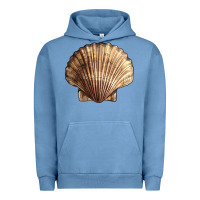 Pigment Pebble Blue Japanese Scallop Shell Urban Hoodie - LillyAllenDesigns