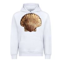 White Japanese Scallop Shell Urban Hoodie - LillyAllenDesigns