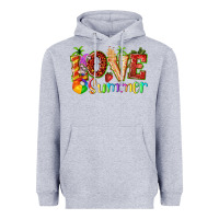 Heather Grey love summer with strawberry Heavyweight Hoodie - texasbilliewilder