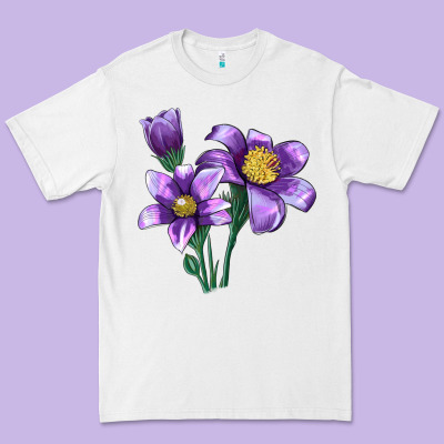 Pasque Flower Illustrations Premium Tee Designed By Lillyallendesigns