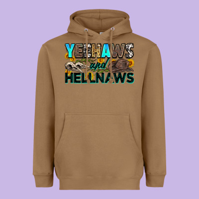 Yeehaws And Hellnaws Heavyweight Hoodie Designed By Zillion Design Studio