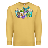 Antique Gold cartoon characters coffee cups Premium Sweatshirt - Zillion Design Studio