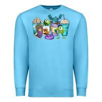 Ocean Blue cartoon characters coffee cups Premium Sweatshirt - Zillion Design Studio