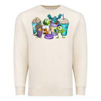 Sandshell cartoon characters coffee cups Premium Sweatshirt - Zillion Design Studio