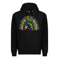 Black mardi gras rainbow Premium Hoodie - AdoDesignShop
