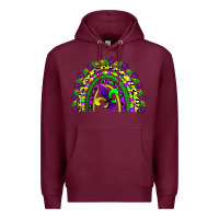 Burgundy mardi gras rainbow Premium Hoodie - AdoDesignShop