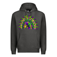 Charcoal Heather mardi gras rainbow Premium Hoodie - AdoDesignShop