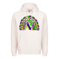 Pale Pink mardi gras rainbow Premium Hoodie - AdoDesignShop