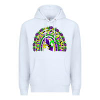 White mardi gras rainbow Premium Hoodie - AdoDesignShop
