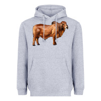 Heather Grey brahman bull Heavyweight Hoodie - RanaPortraitStore