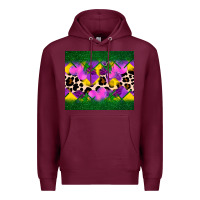 Burgundy mardi gras Leopard and heart Premium Hoodie - AdoDesignShop
