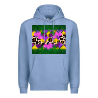 Colony Blue mardi gras Leopard and heart Premium Hoodie - AdoDesignShop