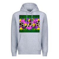 Heather Grey mardi gras Leopard and heart Premium Hoodie - AdoDesignShop