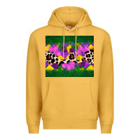 Mustard mardi gras Leopard and heart Premium Hoodie - AdoDesignShop