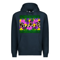 Navy mardi gras Leopard and heart Premium Hoodie - AdoDesignShop