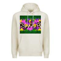 Oatmeal Heather mardi gras Leopard and heart Premium Hoodie - AdoDesignShop
