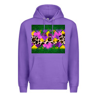 Purple mardi gras Leopard and heart Premium Hoodie - AdoDesignShop